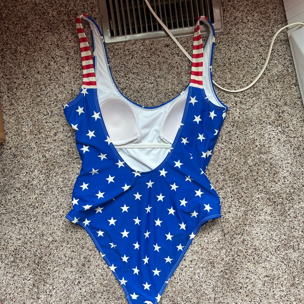 Blue Star one piece flag Swimsuit - Picture 2 of 3